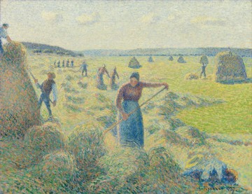 Camille Pissarro Painting - La cosecha de heno en Eragny 1887 Camille Pissarro